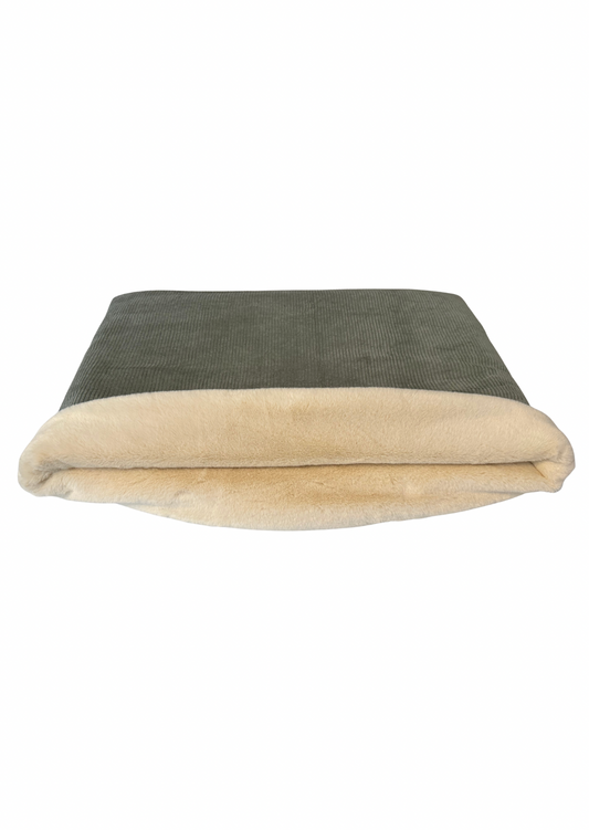 Kuschelnest S Salbei/Kunstfell beige
